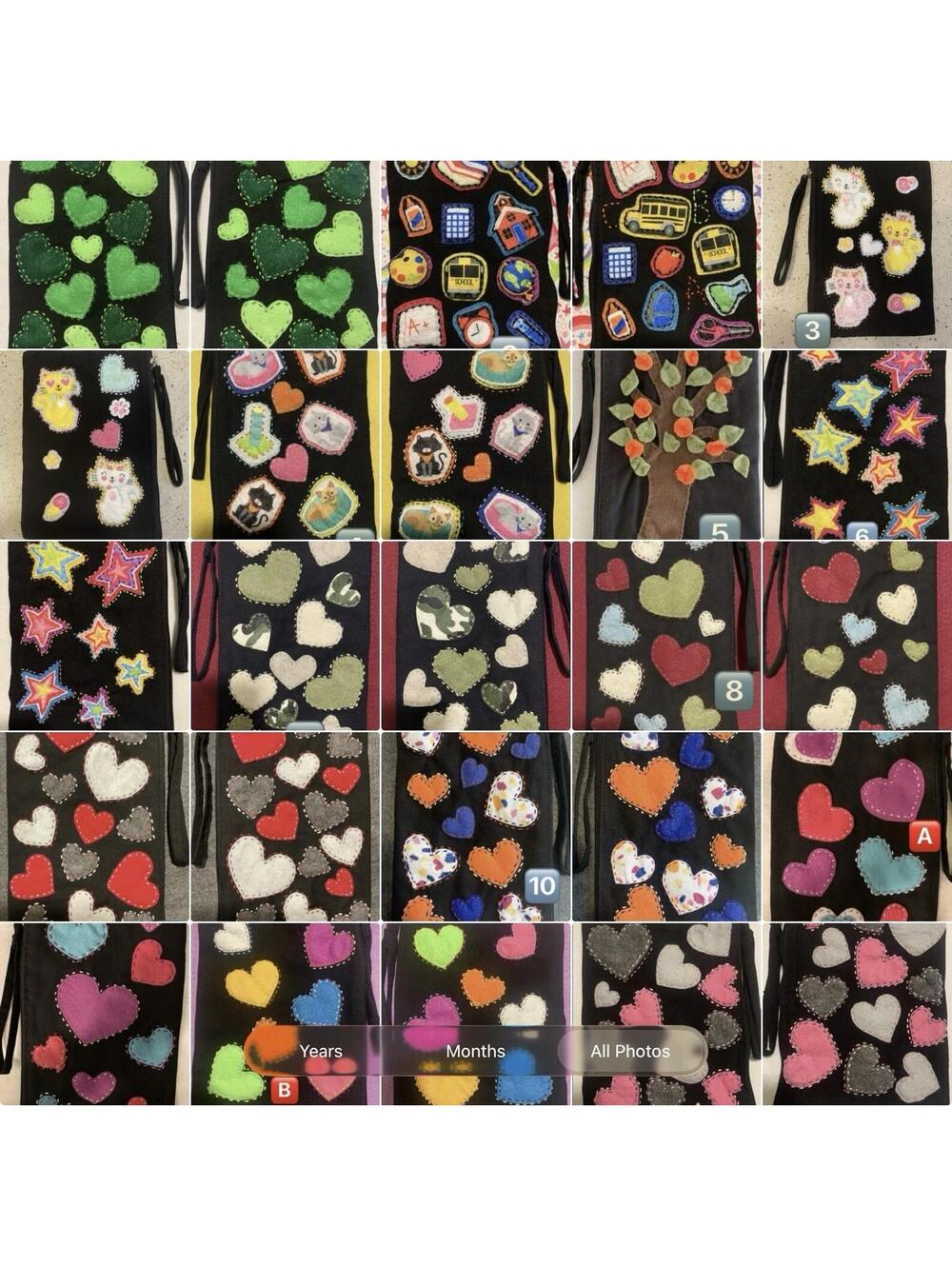 PICK 5 For $25 NEW CANVAS ZIPPER Bag /Pencil Case W/HAND SEWN DESIGN